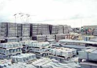 Parts manufactured and delivered by type to a stockpile site