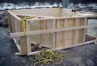 Formwork hold the concrete in place at the pile head