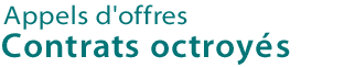 Contrats octroy&eacute;s