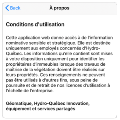 À propos – Conditions d'utilisation