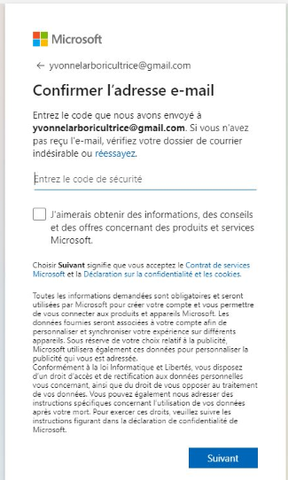 Confirmer le courriel 