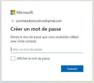 Créer Mot de passe 