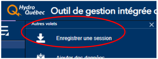 Option Enregistrer une session