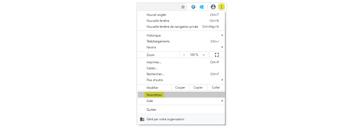 Accéder aux paramètres Chrome