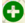 Bouton vert et blanc avec signe de +