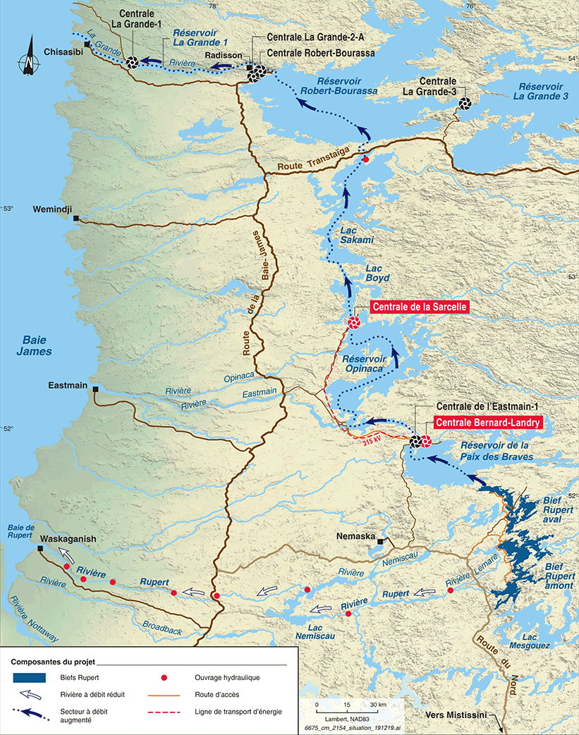 Visuel de la carte des composantes du projet.