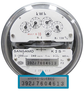 Find the meter number on a mechanical meter