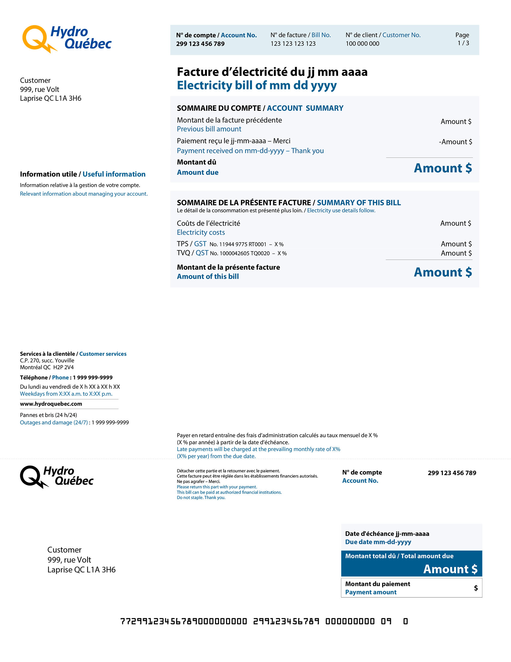 Explanation Of Your Rate G Bill With Billing Demand Hydro Quebec