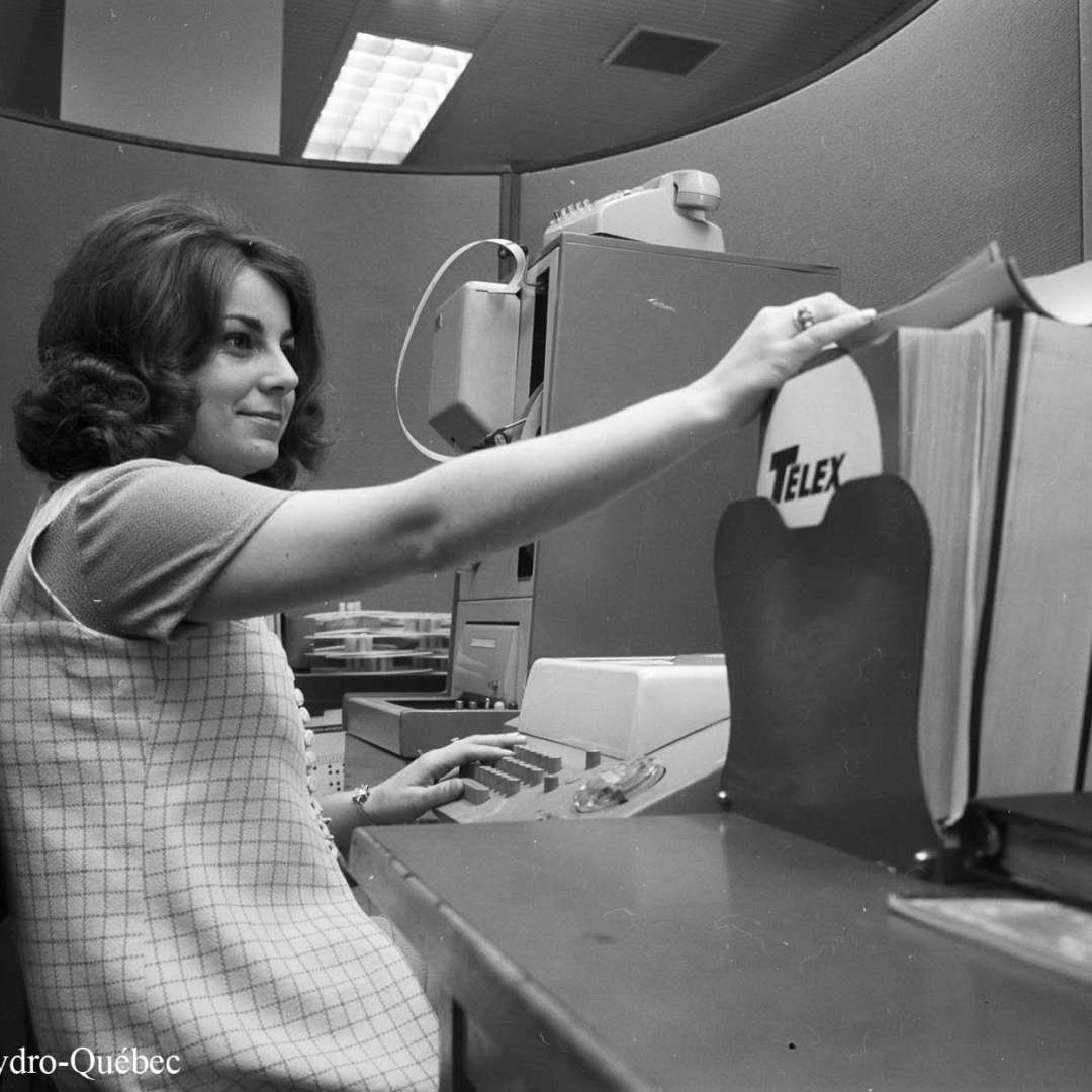 <p>Ms. Lanctôt, a Hydro-Québec employee, 1971.</p>
<p>©Hydro-Québec archives.</p>