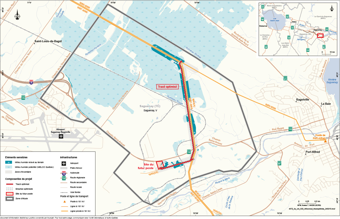 Carte du tracé projeté
