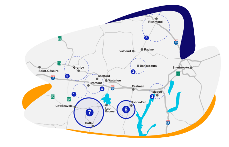 Carte des zones touchées