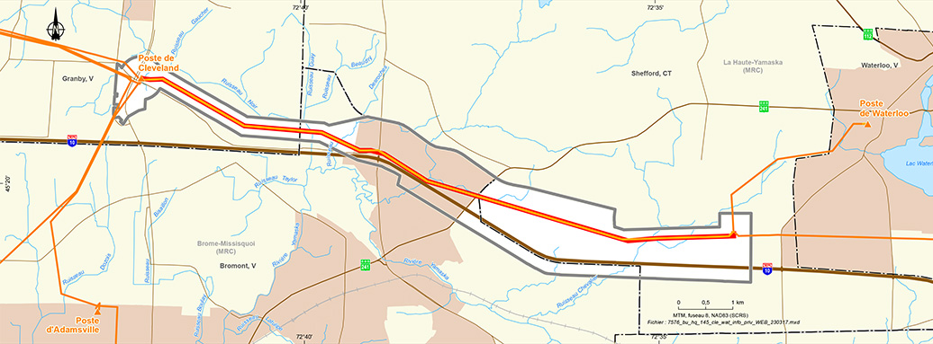 Carte de la zone d’étude Cleveland-Waterloo