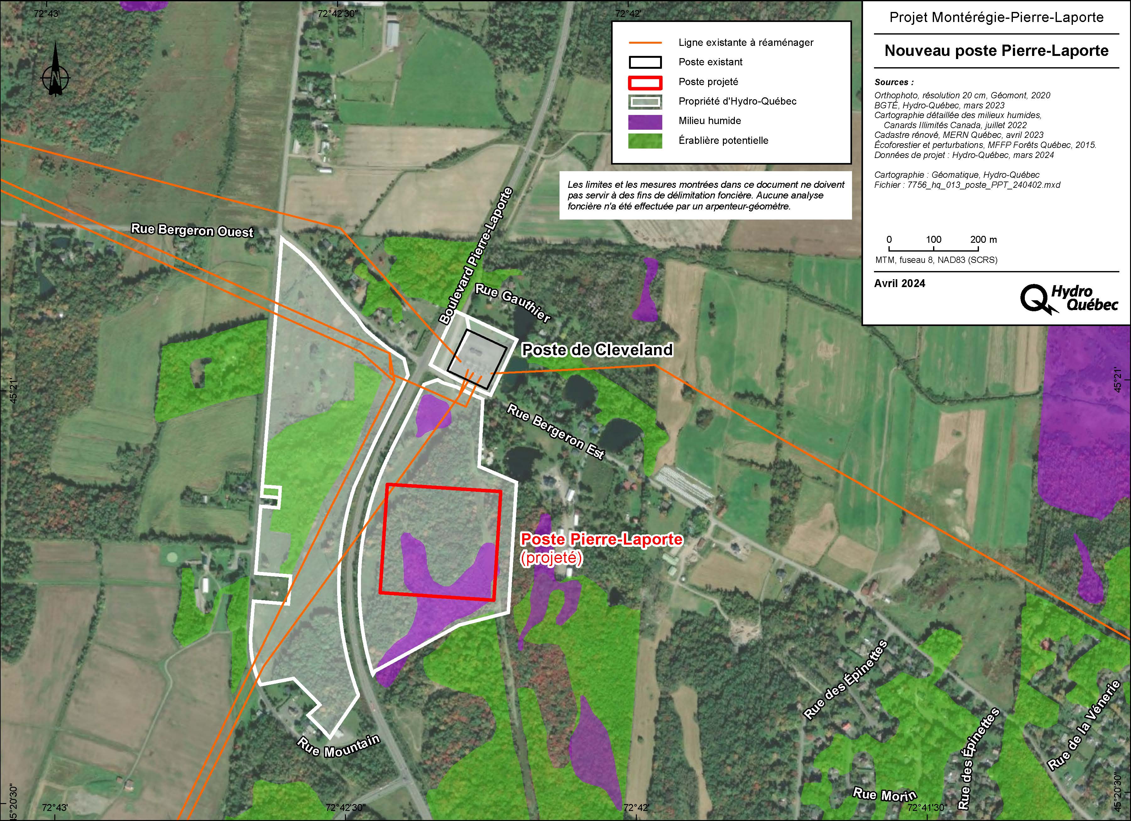 Carte de l’emplacement du poste Pierre-Laporte