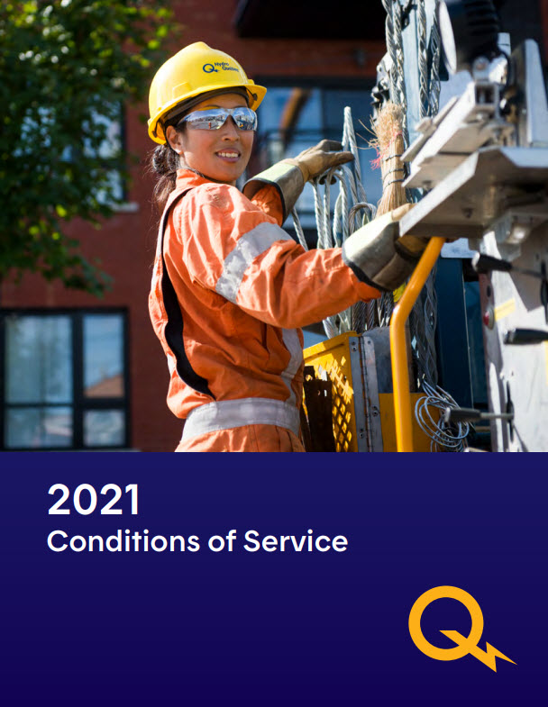 Image of the PDF Conditions of Service document effective since April 1, 2021