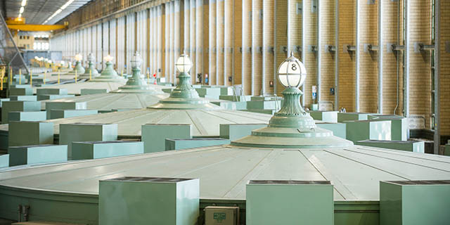 A view of the generating station's generators.
