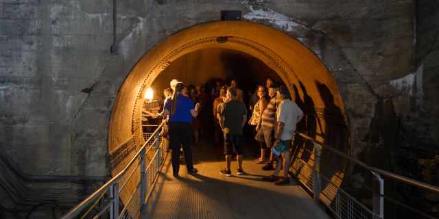 A group in a penstock at the N.A.C.