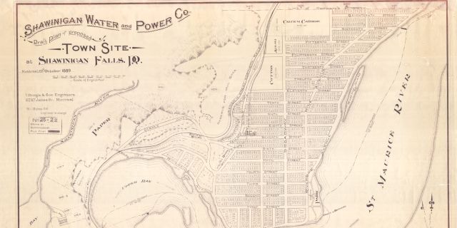 An 1899 urban development plan along the Rivière Saint-Maurice.