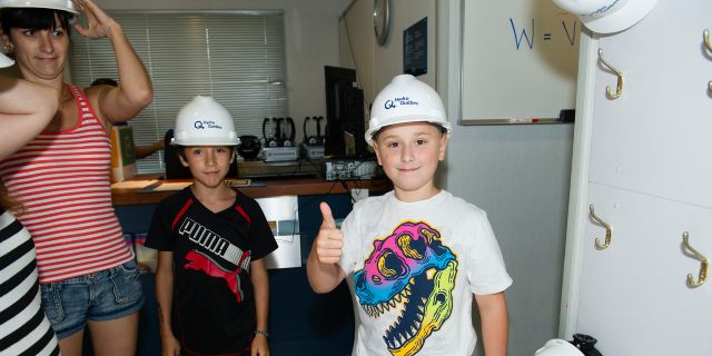 Visitors inside the interpretation centre.