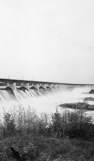 View of the generating station's weir.